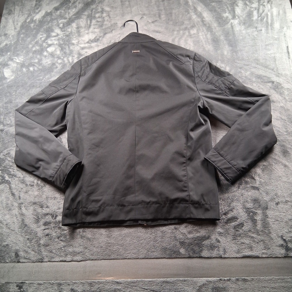 Kenneth Cole Moto Jacket Mens Small Black Quilted Shoulder Full Zip Lightweight - Picture 3 of 7